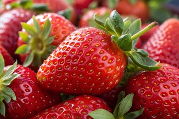 strawberries on a wooden table