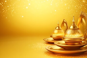 Golden Islamic Festive Decor Ramadan Eid
