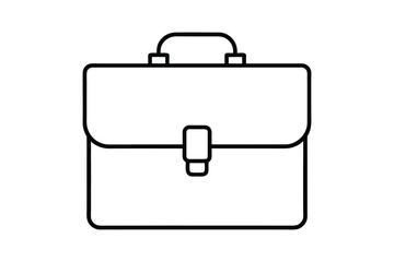 Business black briefcase icon vector 