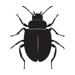 Bombardier beetle silhouette vector flat illustration design. 
