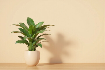 vase with a plant in it sitting on a table