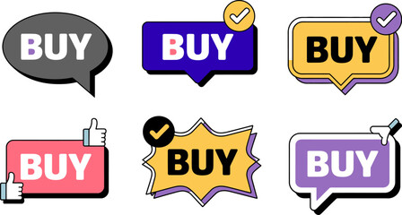 Buy now vector set, online shopping, e-commerce, retail, promotion, marketing, discount, sale, purchase vector illustration