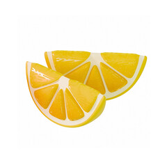 stylized 3D render of Fresh Lemon slices and halves on a clean white background - bright and minimal citrus concept perfect for healthy food and wellness visuals.