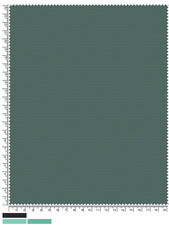 Close Up of Textured Fabric Sample in Teal Gray with Ruler and Color Swatches for Design and Material Selection detailed