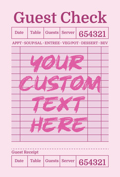funny guest check SVG design