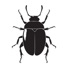 Bombardier beetle silhouette vector flat illustration design. 