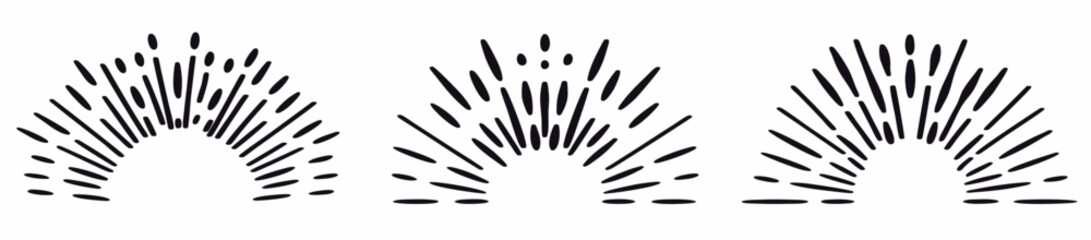 Sunburst set. Sunburst icon collection vector.Retro sunburst design.Big collection sunburst best quality. Burs.Sunrise rays light burst line shine sunshine sunbeam vintage border symbol. 