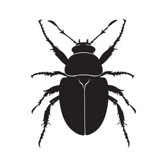 Bombardier beetle silhouette vector flat illustration design. 