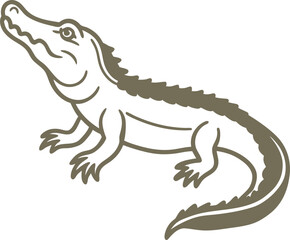 vector illustration of a cartoon crocodile