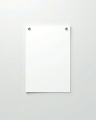 Blank white paper mockup on wall