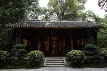 China Chengdu Du Fu Thatched Cottage Chinese-style garden scene landscape

