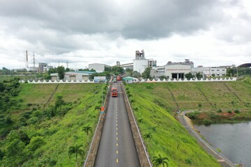 Fototapeta premium Construction site and aluminum bauxite mining plant