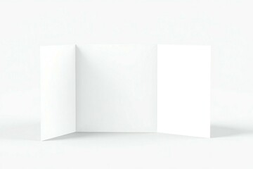 Fototapeta premium Blank tri fold brochure mockup on white background