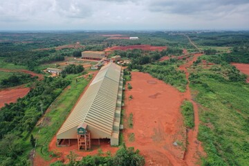 Construction site and aluminum bauxite mining plant