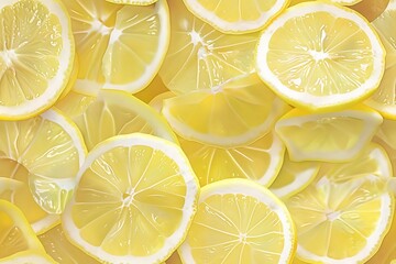 Sliced Lemons Background Texture. (1)