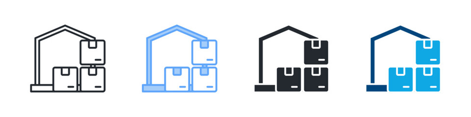 Storage Icon Set Multiple Style. Designed In Outline, Blue, Glyph, Dual Tone