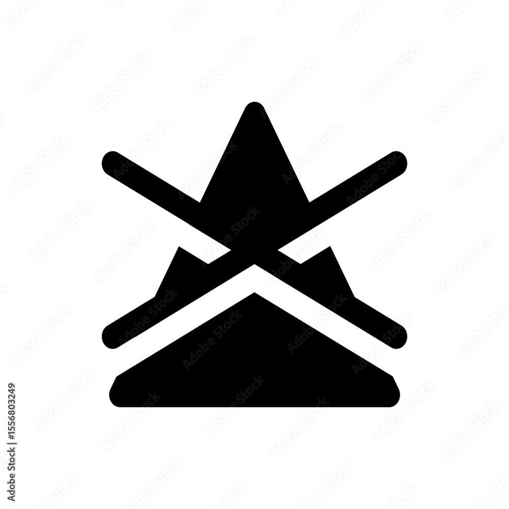 Poster abstract black geometric design featuring triangles and overlapping horizontal lines creating a mode