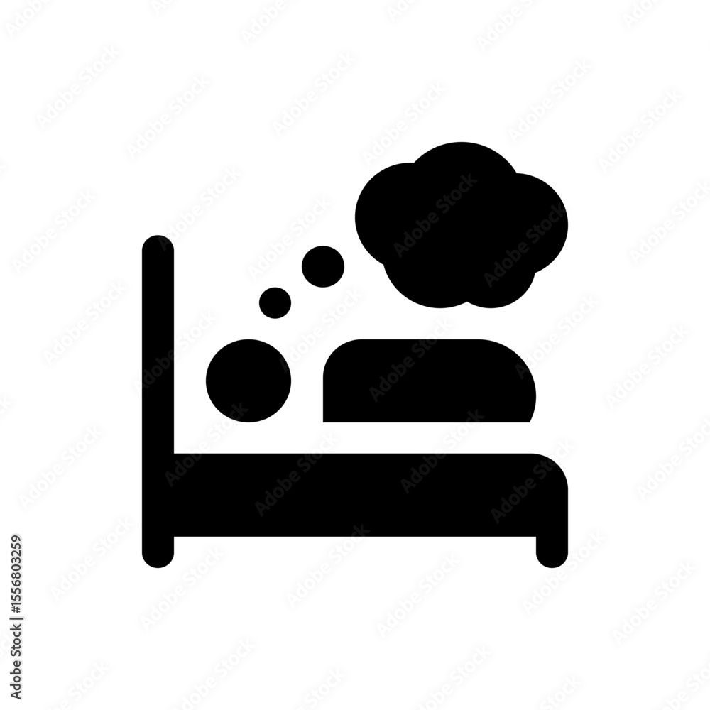 Poster illustration of a black circle containing a white horizontal rounded rectangle centered within the s