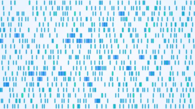 Big genomic data visualization. Animation. Abstract DNA information processing by virtual ai, artificial intelligence. Motion Animation. Video available in 4K FullHD and HD render footage