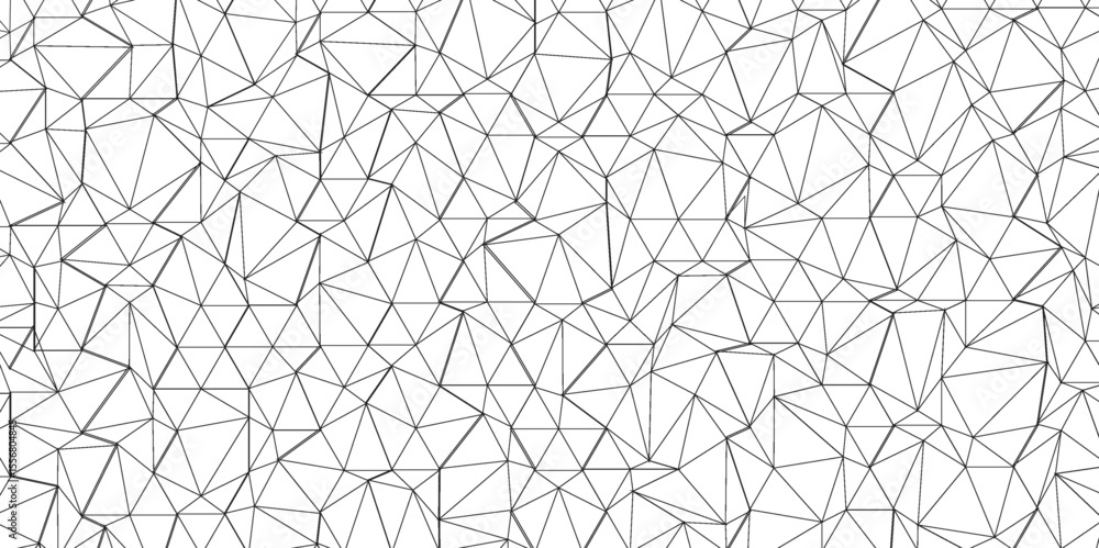 Wall mural abstract of simple gray line triangle pattern geometric background. seamless geometric polygonal rep