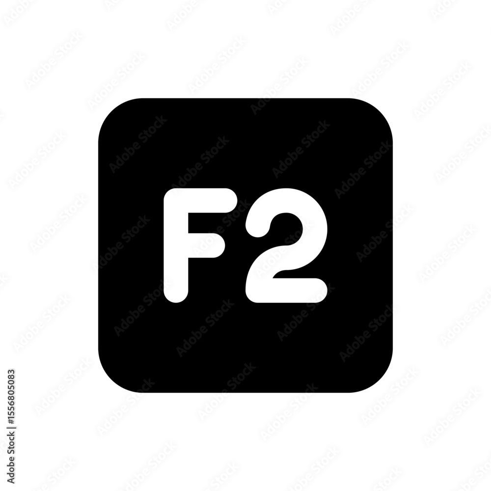 Fototapete illustration of a black square with rounded corners containing the white text f followed by the numb