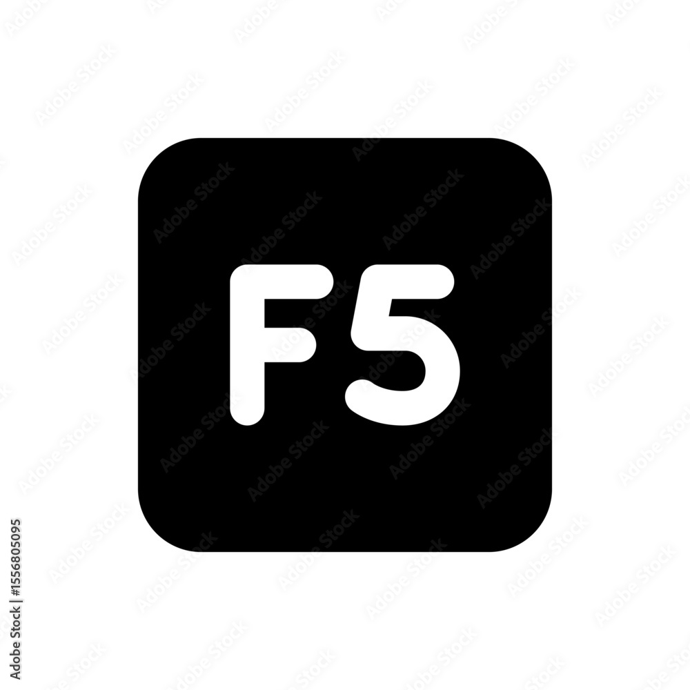 Fototapete white f5 text inside a black rounded square representing a function key or shortcut on a keyboard la