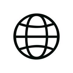 Simple Outline Globe Grid Sphere Earth Planet World Icon Symbol