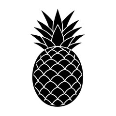 pineapple on black Silhouette with a transparent background