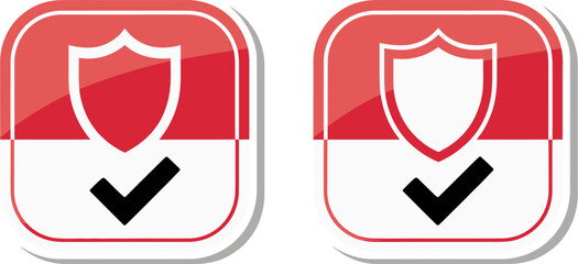 Security shield check mark vector icon for protection approved and verified safety emblem design concept vector illustration