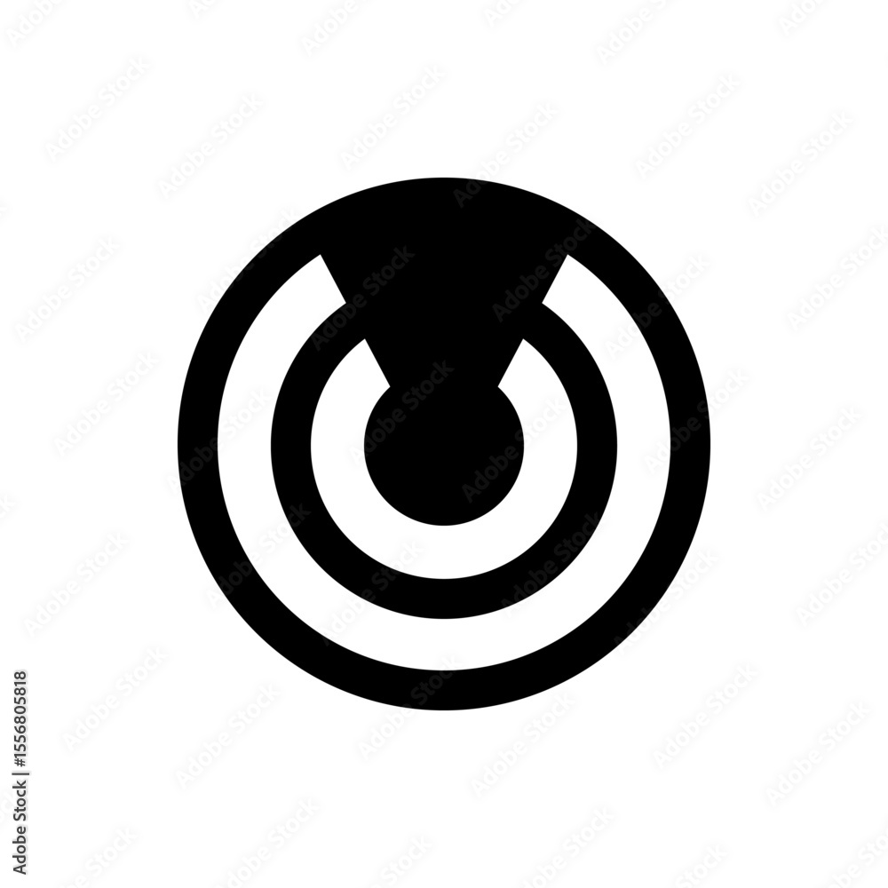 Poster Circular design featuring concentric shapes and a central semi circle with a triangular top element