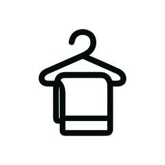 Outline Simple Towel on Hanger Line Icon Symbol Graphic
