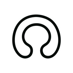 Simple Outline Open Circle Geometric Shape Graphic Design Element