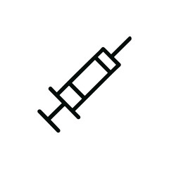 Simple Outline Syringe Injection Medical Treatment Line Art Icon