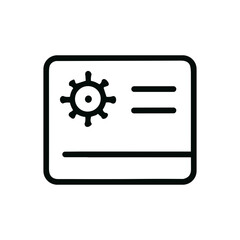 Outline Simple Covid19 Certificate Card Information Document Icon Design