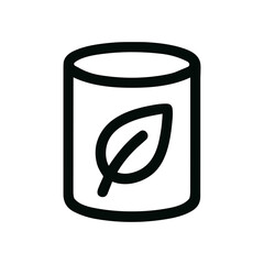 Simple Outline Container with Leaf Icon Symbol of Natural Product