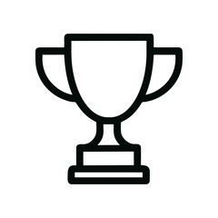 Simple Line Drawing Trophy Cup for Winning Championship Award Icon
