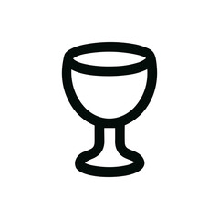 Minimalist Line Art Wine Glass Silhouette Drinkware Icon Graphic