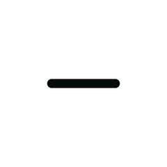 Simple Black Line Minus Sign Icon Symbol Isolated on White Background