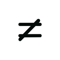 Simple Line Style Not Equal Sign Shape Graphic Element