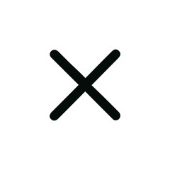 Simple Minimalist Line Style Cross Mark Symbol Element Sign Icon
