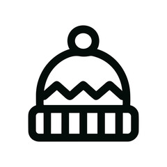 Outline Minimalist Beanie Winter Hat Accessory Trendy Fashion Icon Design