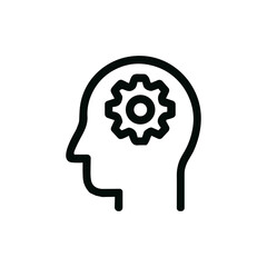 Simple Outline Brain Gear Mechanism Idea Concept Symbol Icon