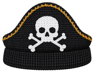 Cute Knitted Pirate Hat with Wool Texture  PNG