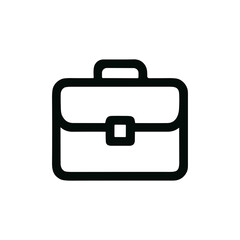 Simple Outline Business Briefcase Handle Minimalist Line Art Icon