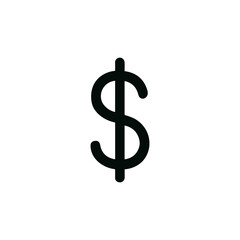 Simple Line Art Dollar Sign Currency Symbol Icon Element