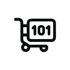 Line Drawing Store 101 Shopping Cart Minimalist Symbol Icon