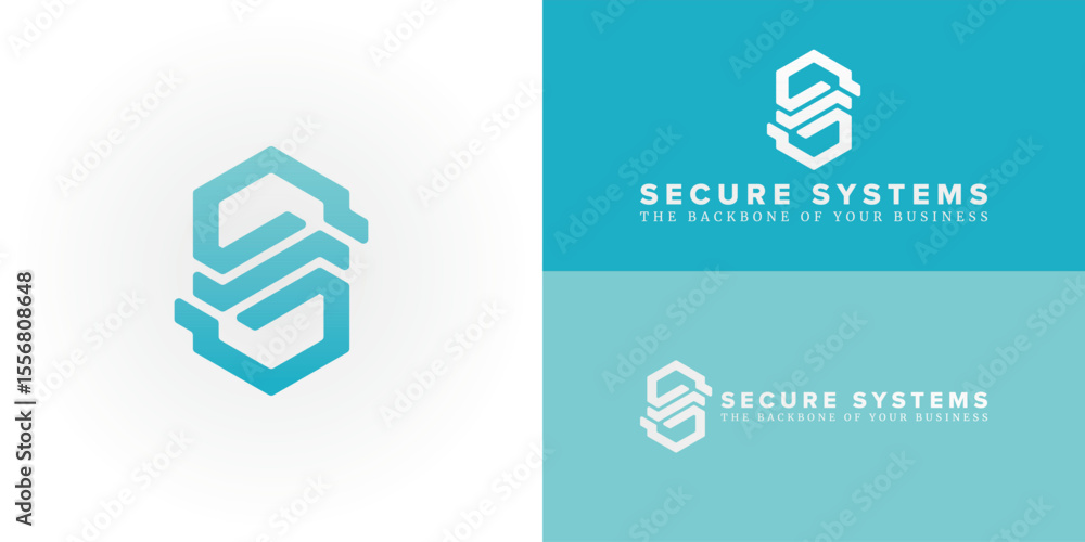 Poster The modern hexagon logo, which forms the initials SS within a contemporary hexagon, symbolizes secure and seamless networking solutions with dynamic connectivity.