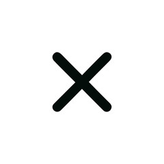 Obraz premium Simple Rounded Line X Shape Symbol Sign Icon Element
