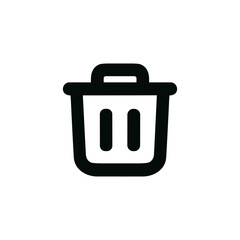 Simple Outline Style Trash Can Delete Button Garbage Icon Symbol