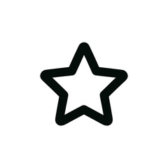 Simple Outline Star Shape Icon, Black Color Design, Minimalist Element